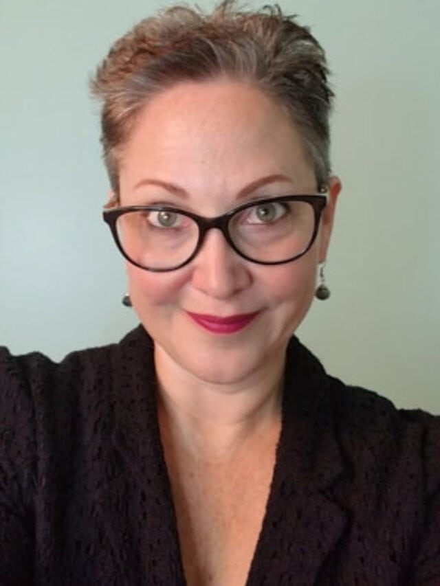 image of woman gray pixie cut