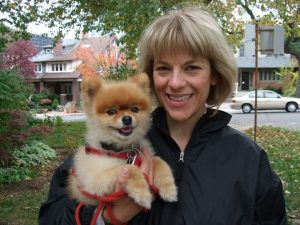 woman pomeranian blonde hair