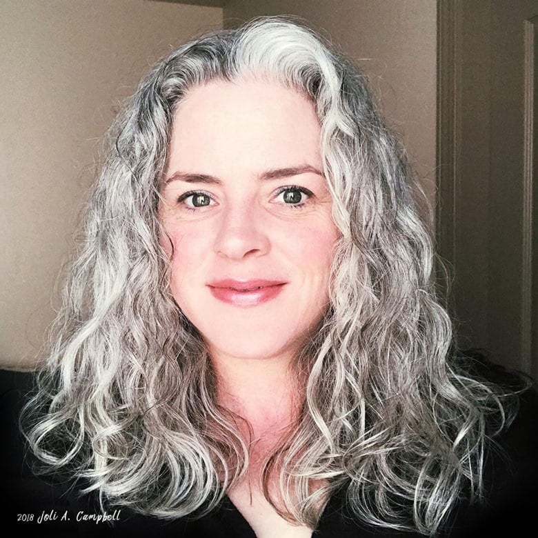 image of white woman going gray from red hair