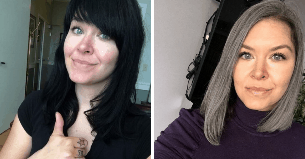 5. Blue Hair Rinse for Grey Hair: Before and After Results - wide 8