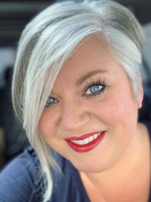 image of jackie with gray hair