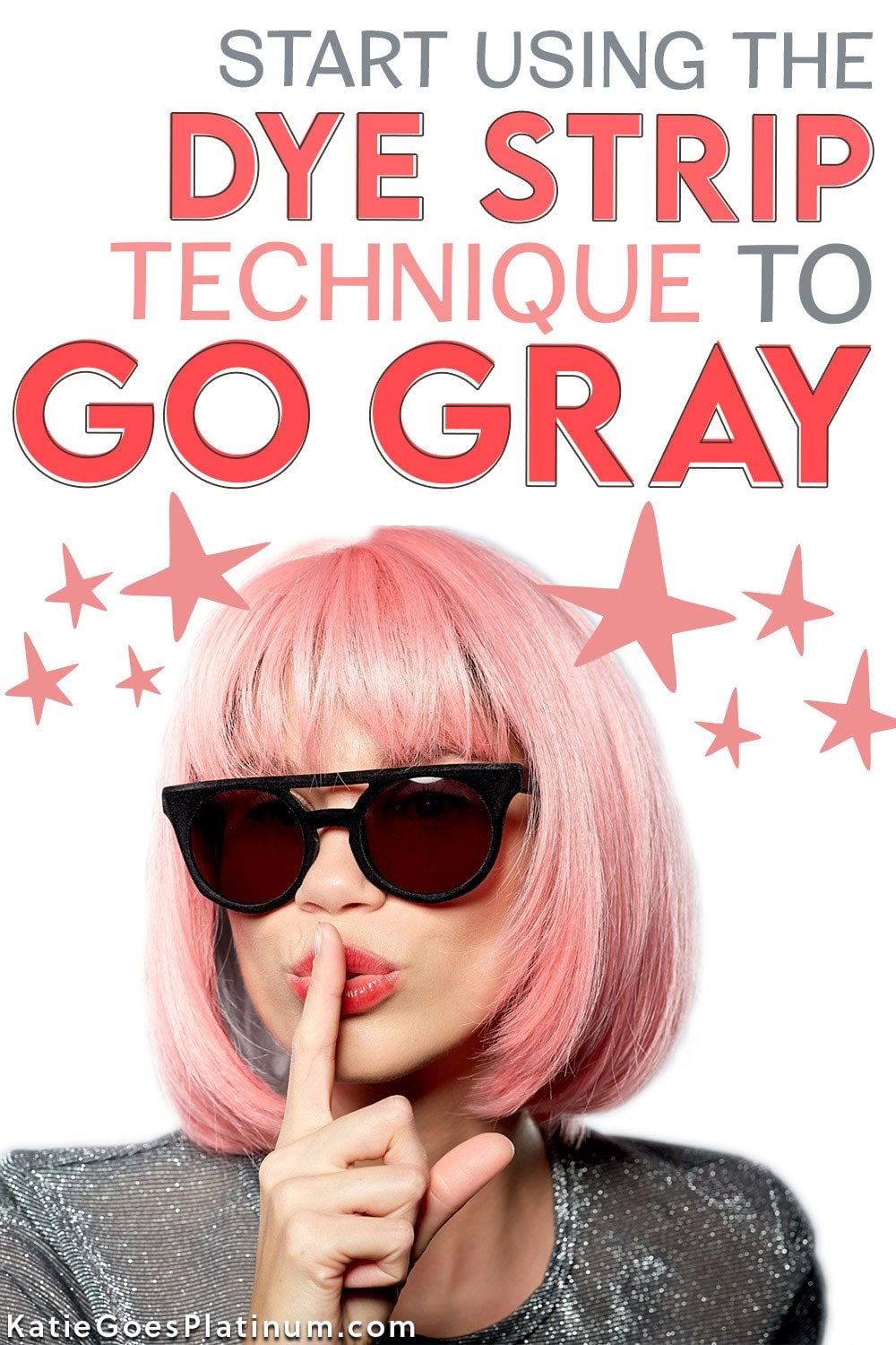 How to Use The Dye Strip Technique to Go Gray Katie Goes Platinum