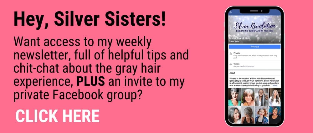 image of invite to facebook group about gray hair