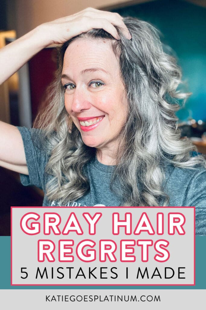 image of katie with long gray curls