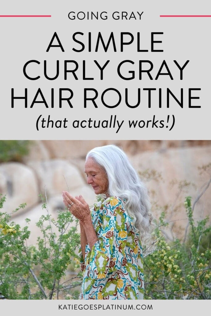 pinterest pin design featuring older caucasian woman with white long hair