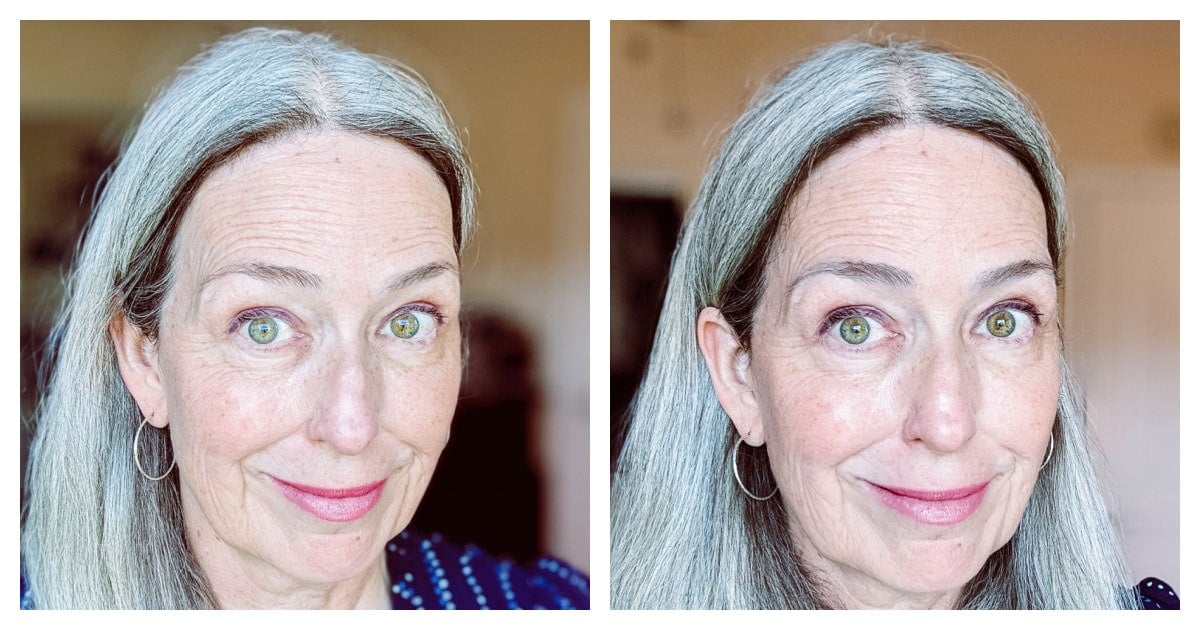 before and after image of Katie wearing Classic Pencil