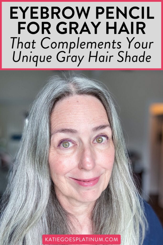 pinterest pin showing katie after using eyebrow pencil