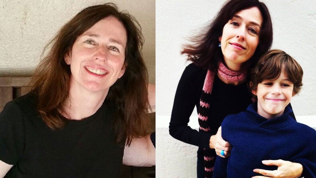 collage image of the author, katie, with very damaged dark dyed hair