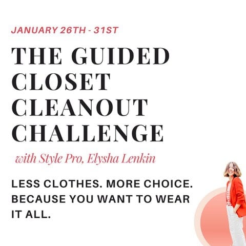 image advertising the guided closet cleanout challenge for 2026