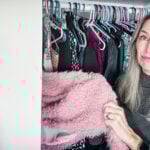 image of katie looking disappointed at the contents of her closet