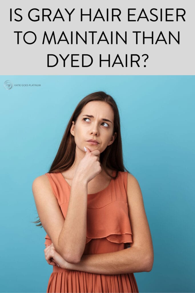 image of dark haired woman wondering if gray hair would be easier