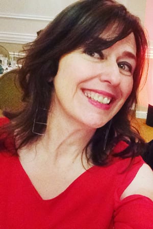 image of katie with dark dyed hair
